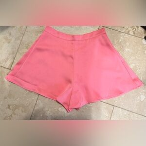 HAUSEN Coral Pink Shorts High Waisted Flared Leg Size Large NNT Fully Lined